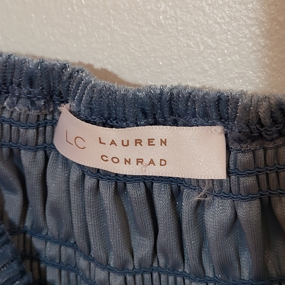 Lauren Conrad Blue Velvet Dress